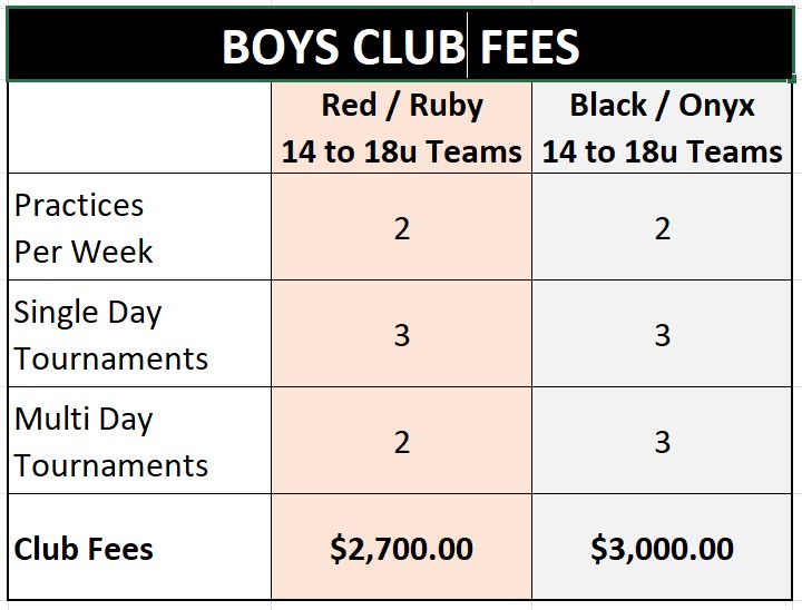 boys club fees